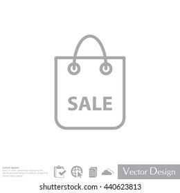 shopping bag - vector line icon