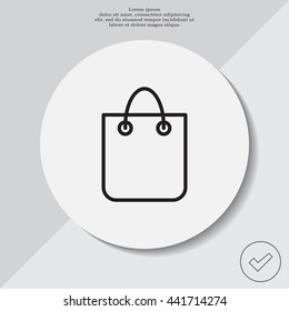 shopping bag - vector line icon