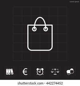 shopping bag - vector line icon