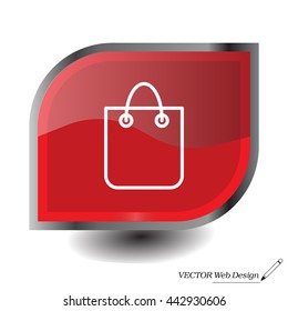 shopping bag - vector line icon