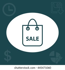 shopping bag - vector line icon