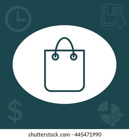 shopping bag - vector line icon