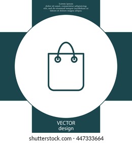 shopping bag - vector line icon