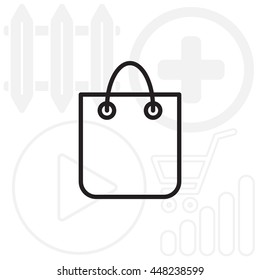 shopping bag - vector line icon