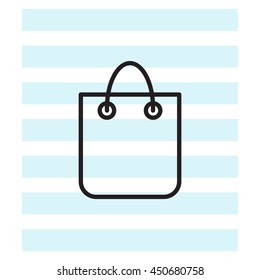 shopping bag - vector line icon