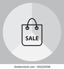 shopping bag - vector line icon