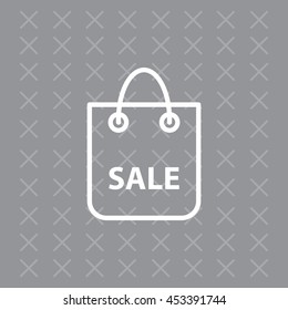 shopping bag - vector line icon
