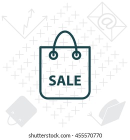 shopping bag - vector line icon
