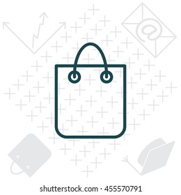 shopping bag - vector line icon