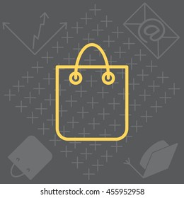 shopping bag - vector line icon