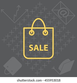 shopping bag - vector line icon