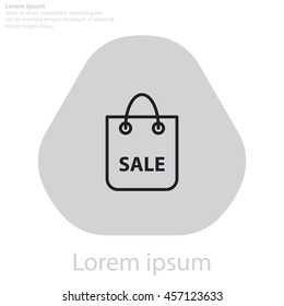 shopping bag - vector line icon