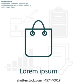shopping bag - vector line icon