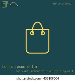 shopping bag - vector line icon