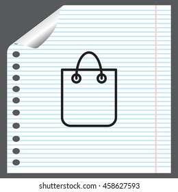 shopping bag - vector line icon
