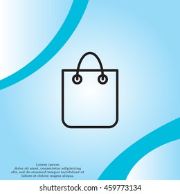 shopping bag - vector line icon