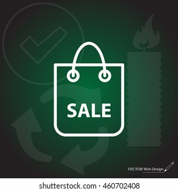 shopping bag - vector line icon