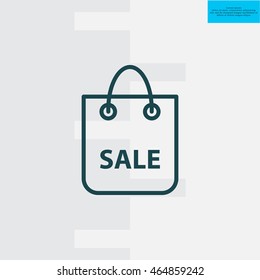 shopping bag - vector line icon