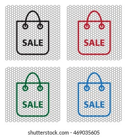 shopping bag - vector line icon