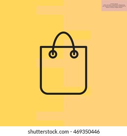 shopping bag - vector line icon
