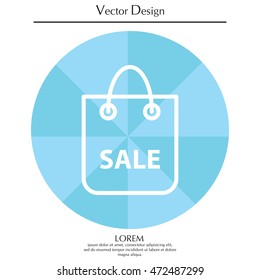 shopping bag - vector line icon
