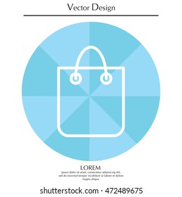 shopping bag - vector line icon