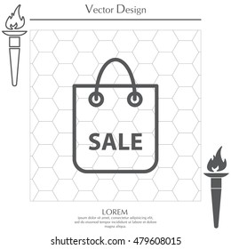 shopping bag - vector line icon