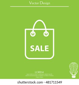 shopping bag - vector line icon