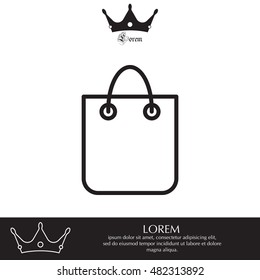 shopping bag - vector line icon