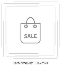 shopping bag - vector line icon