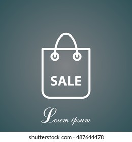 shopping bag - vector line icon