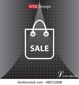 shopping bag - vector line icon
