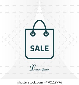 shopping bag - vector line icon