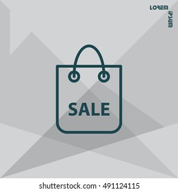 shopping bag - vector line icon