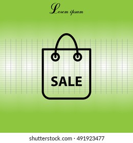 shopping bag - vector line icon