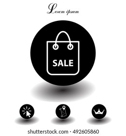 shopping bag - vector line icon