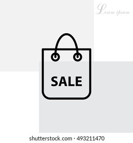 shopping bag - vector line icon