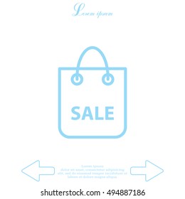 shopping bag - vector line icon