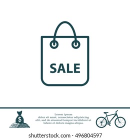 shopping bag - vector line icon