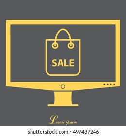 shopping bag - vector line icon