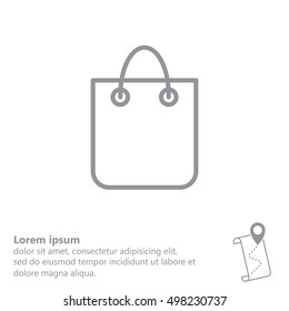 shopping bag - vector line icon