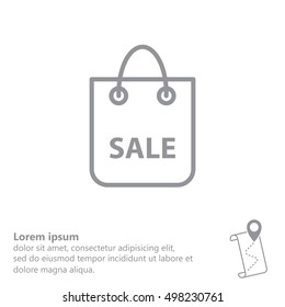 shopping bag - vector line icon