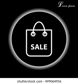 shopping bag - vector line icon