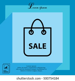 shopping bag - vector line icon