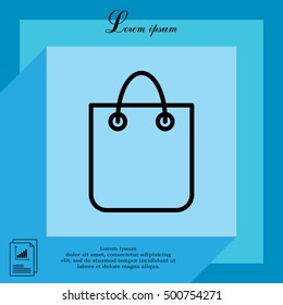 shopping bag - vector line icon