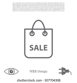 shopping bag - vector line icon