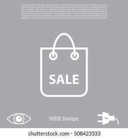 shopping bag - vector line icon