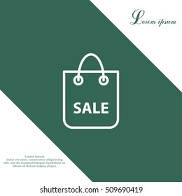 shopping bag - vector line icon