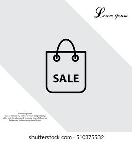 shopping bag - vector line icon