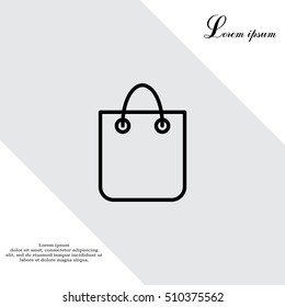 shopping bag - vector line icon